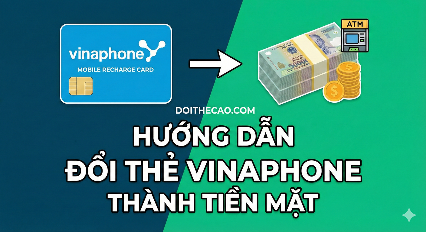 Hướng dẫn đổi thẻ Vinaphone thành tiền mặt