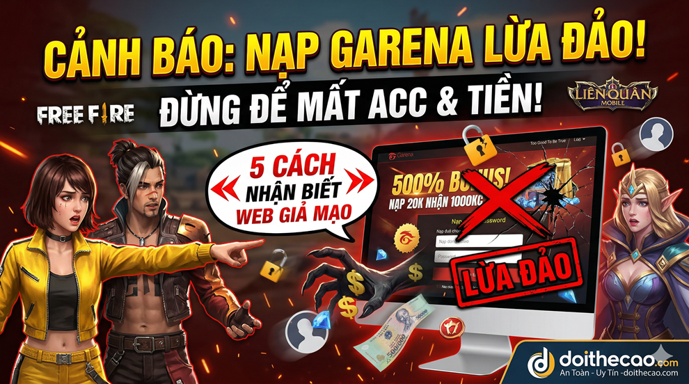 Cảnh báo: 5 Cách nhận biết website nạp thẻ Garena lừa đảo "hút máu" game thủ